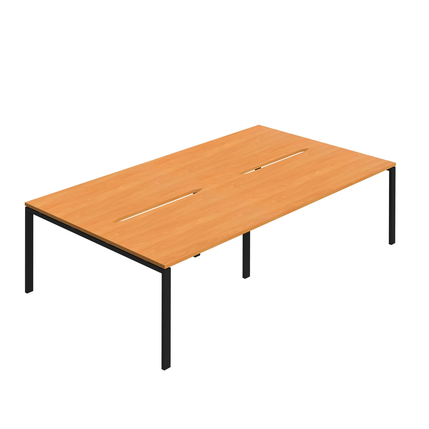 Synergy|4P Bench Desk|Cut Out|Goal Post|1400X800|Beech-Black