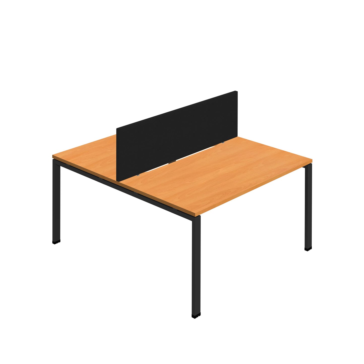 Synergy|2P Bench Desk|Cut Out|Goal Post|1400X800|Beech-Black|Black Screen