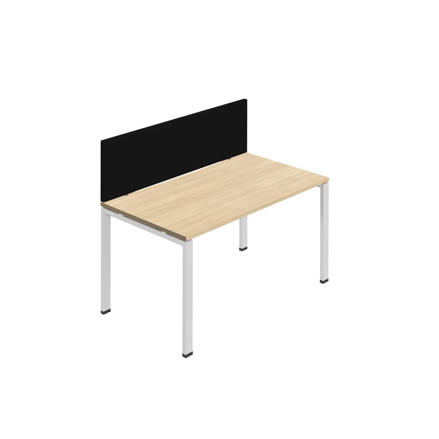 Synergy|1SP Bench Desk|Cut Out|Goal Post|1400X800|Nova Oak-White|Black Screen