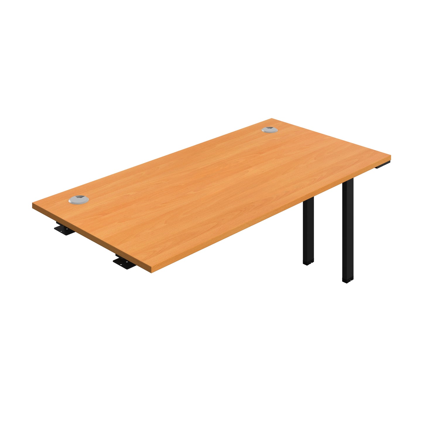 Synergy|1P Bench Extension|Cable Ports|1600X700|Beech-Black