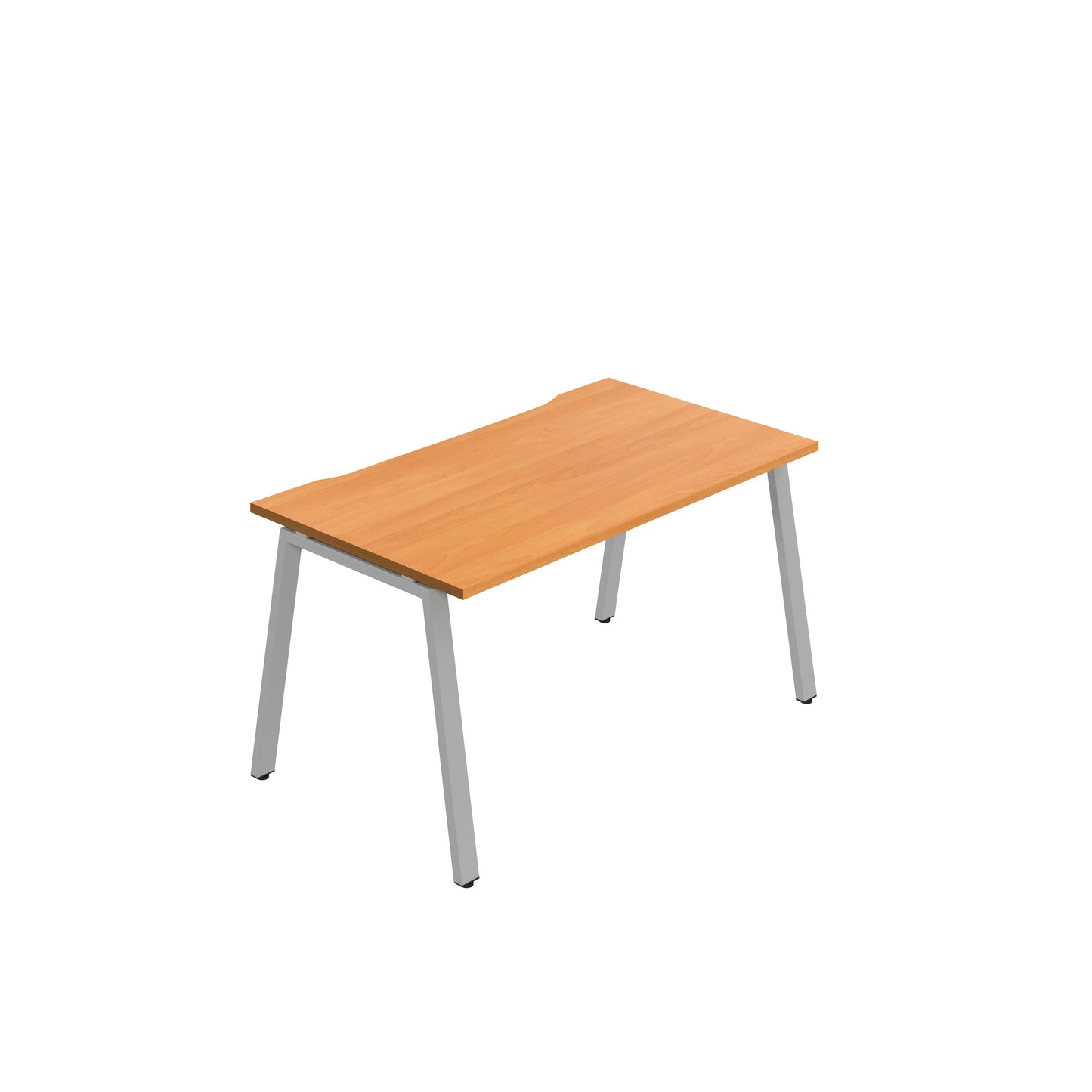 Synergy|1P Bench Desk|Cut Out|A-Frame|1600X800|Beech-Silver