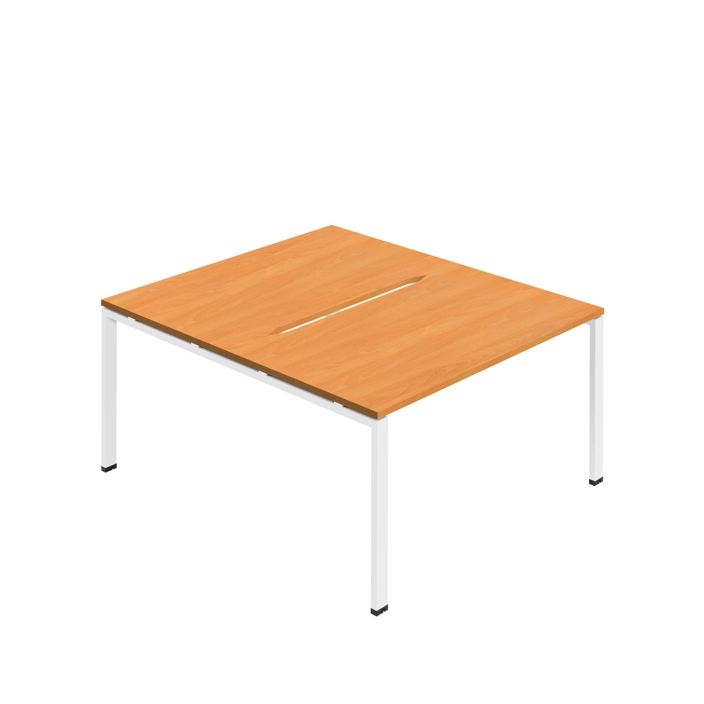 Synergy|2P Bench Desk|Cut Out|Goal Post|1600X800|Beech-White