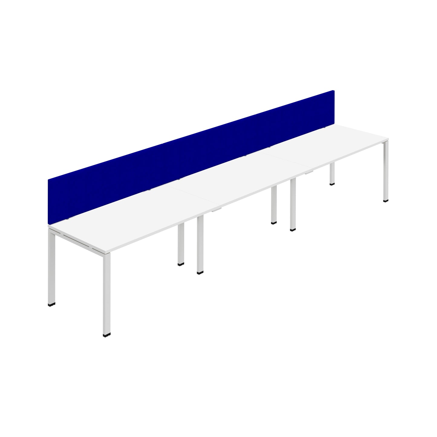 Synergy|3SP Bench Desk|Cut Out|Goalpost|1600X800|White-White|Royal Blue Screen
