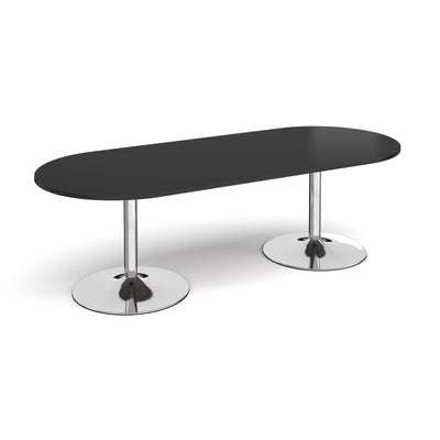 Trumpet base radial end boardroom table - TB24-C-BK