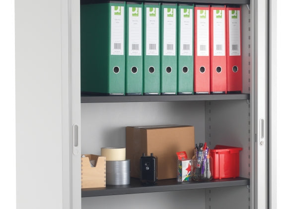 Talos Steel|Tambour Cupboard|Shelf|Black