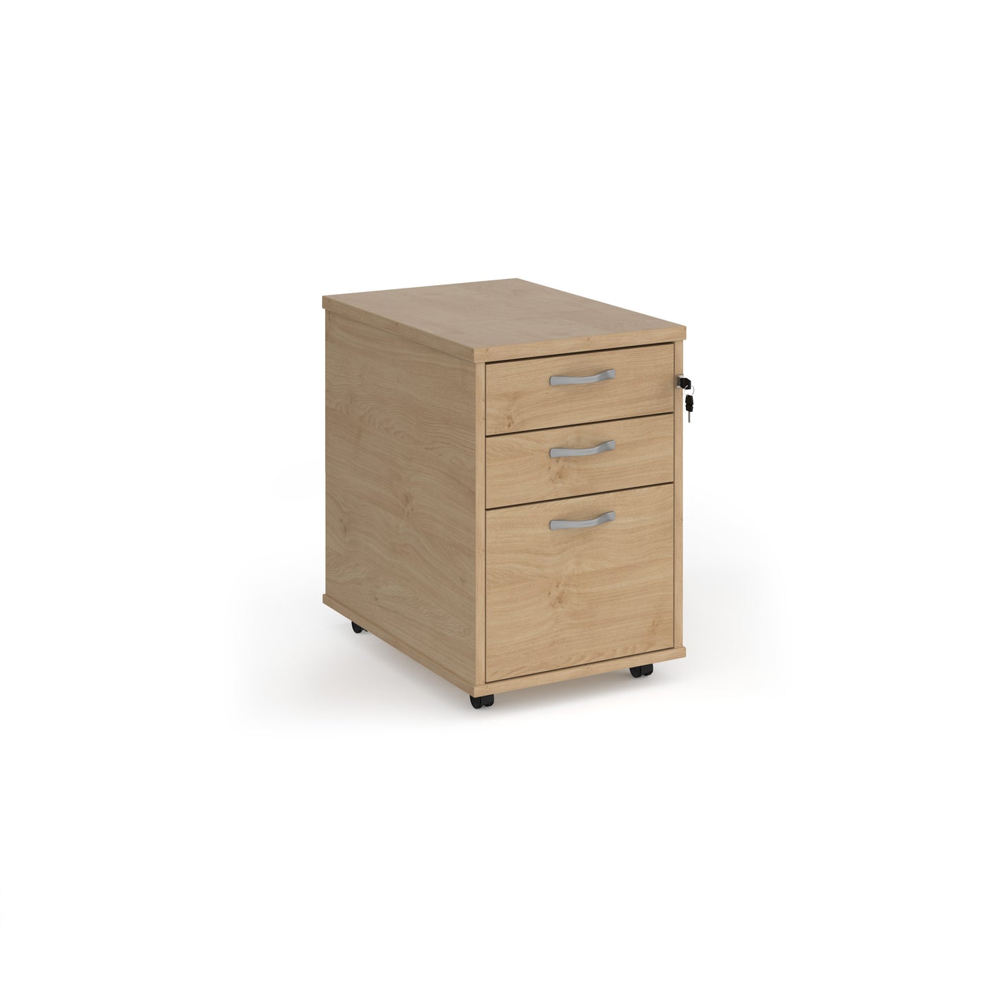 Universal Mobile Office Pedestal | Under-Desk Storage with Silver Handles