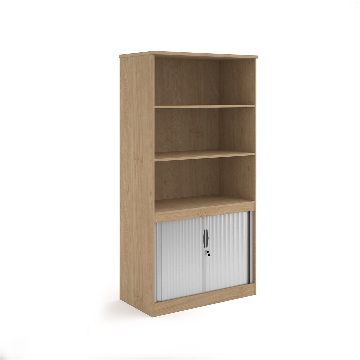 Systems Combination Unit | Open Top Bookcase & Tambour Cupboard | 1020mm Wide x 550mm Deep