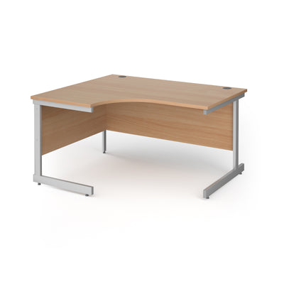 Contract 25 cantilever leg LH ergonomic desk - CC14EL-S-B