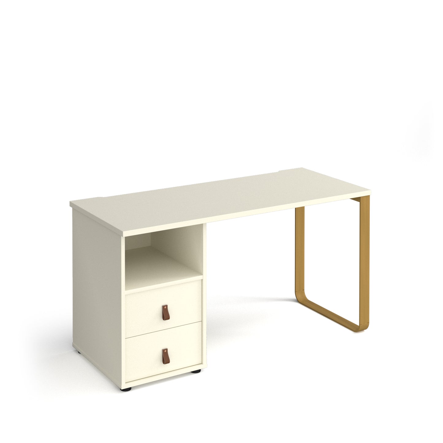 Cairo desk, ped with draws - CR614P-D-WH-WH