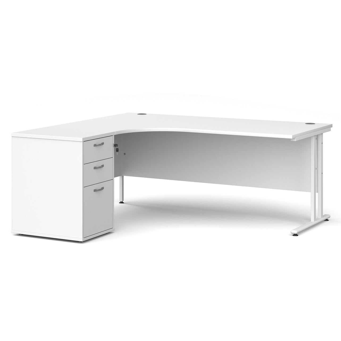 Maestro 25 left hand ergo desk with pedestal - EBWH18LWH