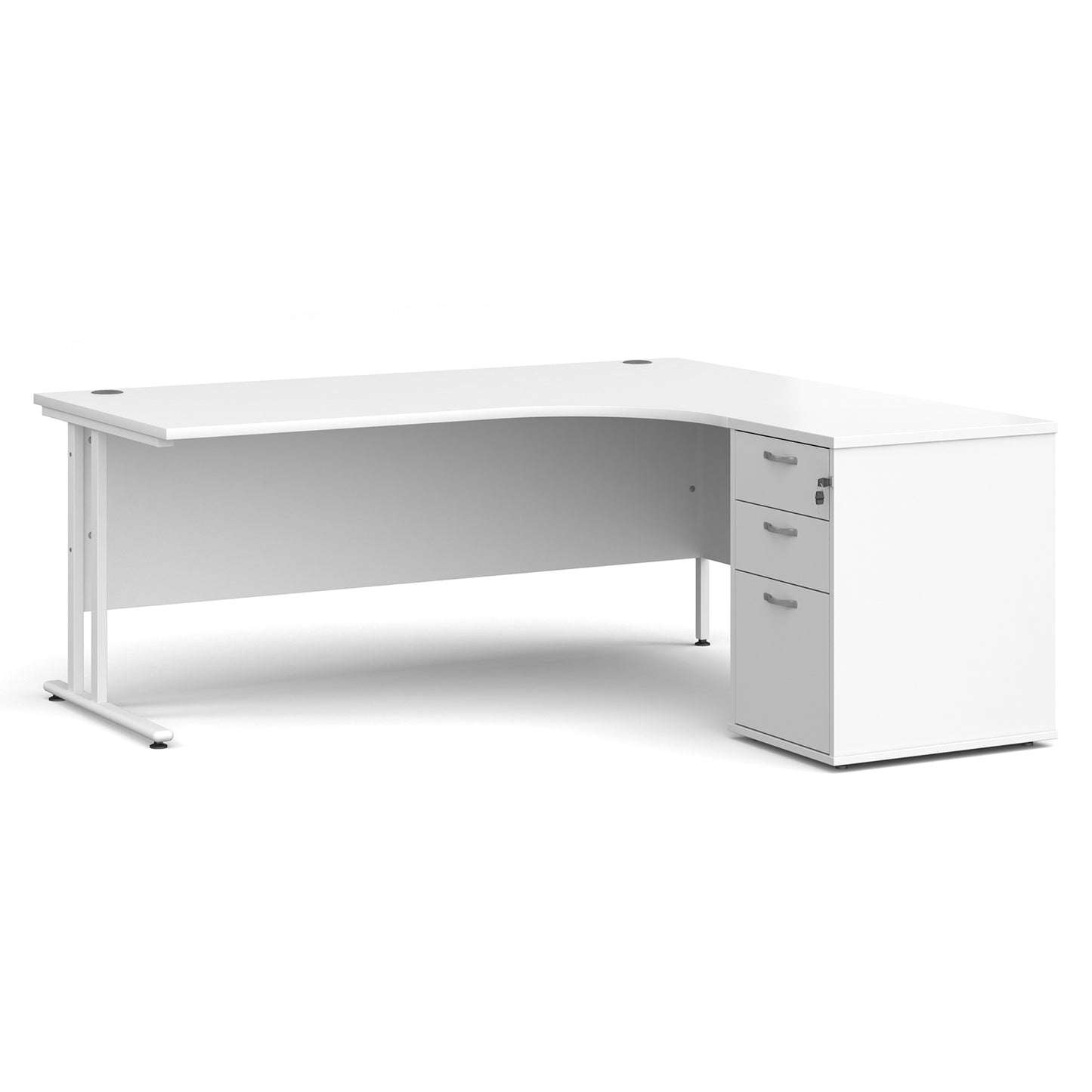 Maestro 25 right hand ergo desk with pedestal - EBWH18RWH