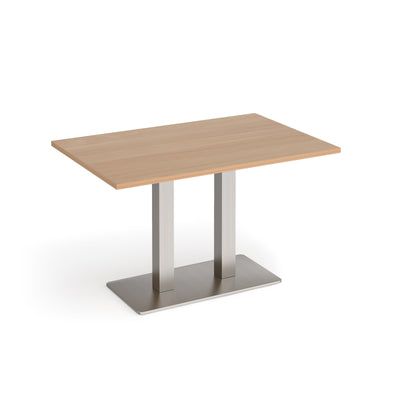 Eros rectangular dining table with twin uprights - EDR1200-BS-B