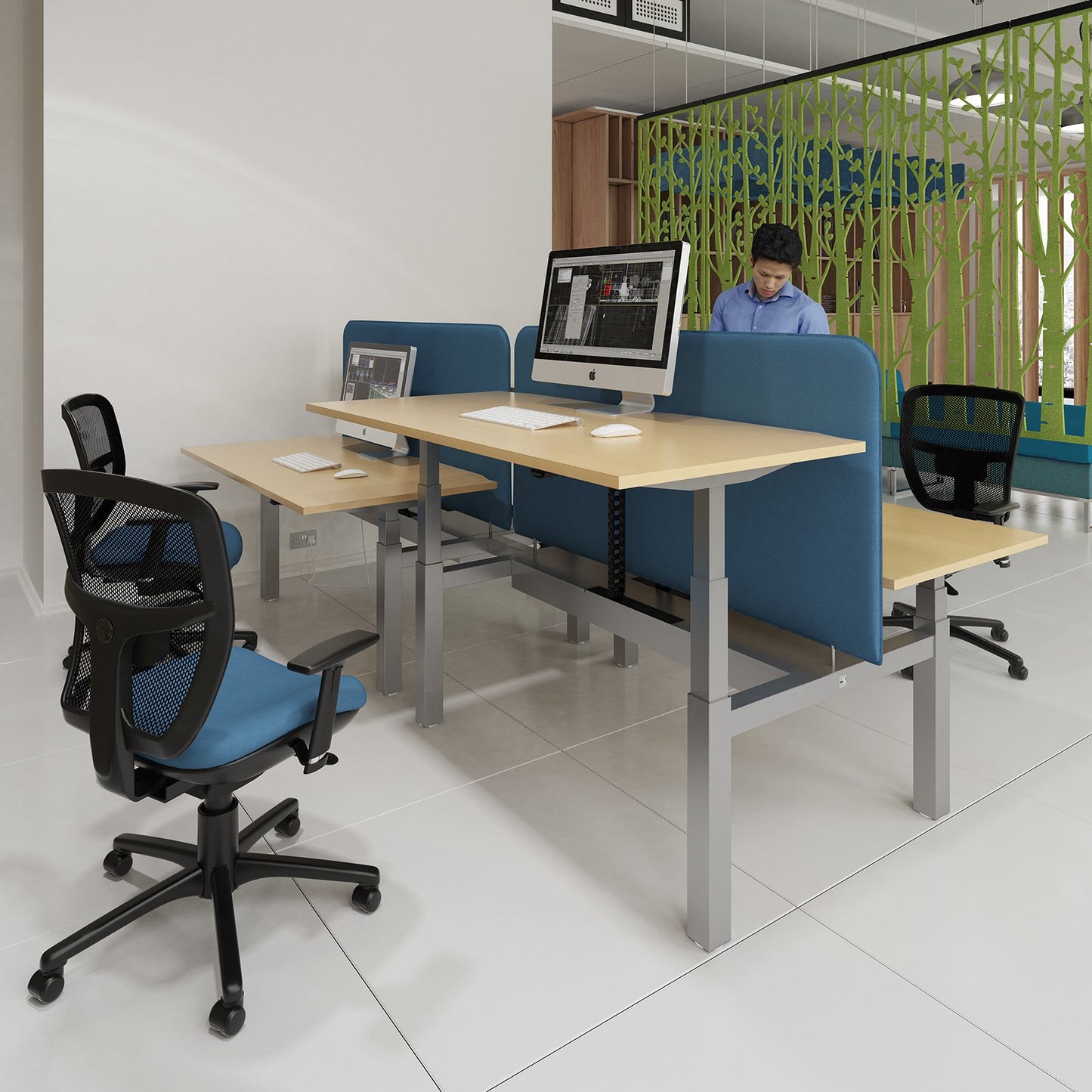 Elev8 vertical cable chain for back-to-back desks