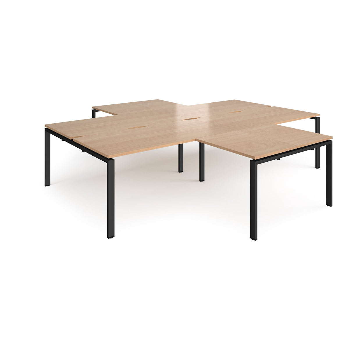 Adapt 4 Desk Cluster With Returns - 3200mm
