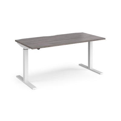 Elev8 contract straight sit-stand desk 800mm deep - Grey Oak