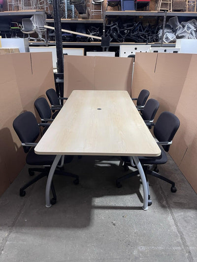 Set of 6 Connection Adjustable chairs and Senator Meeting Table - Can Deliver