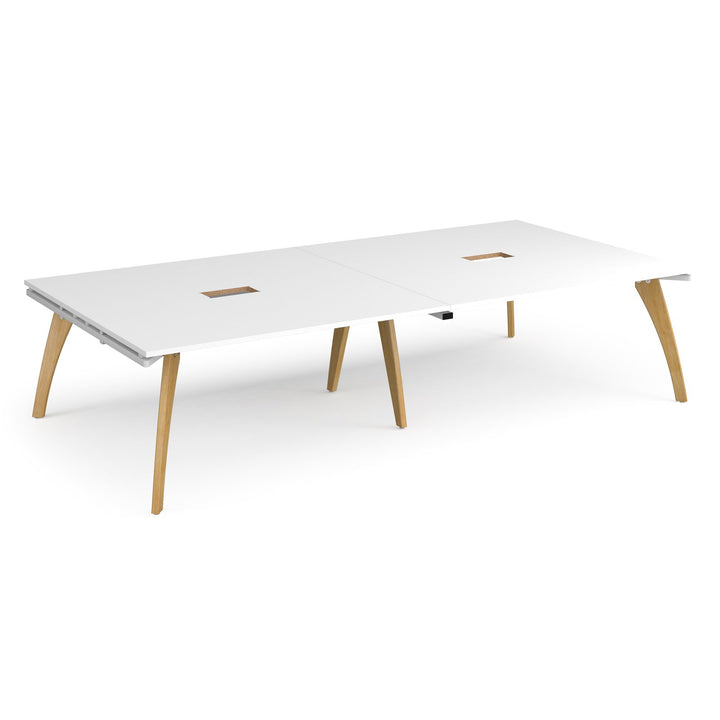 3200mm Professional Boardroom Table with Solid Oak Legs & Integrated Power Hub - Fuze