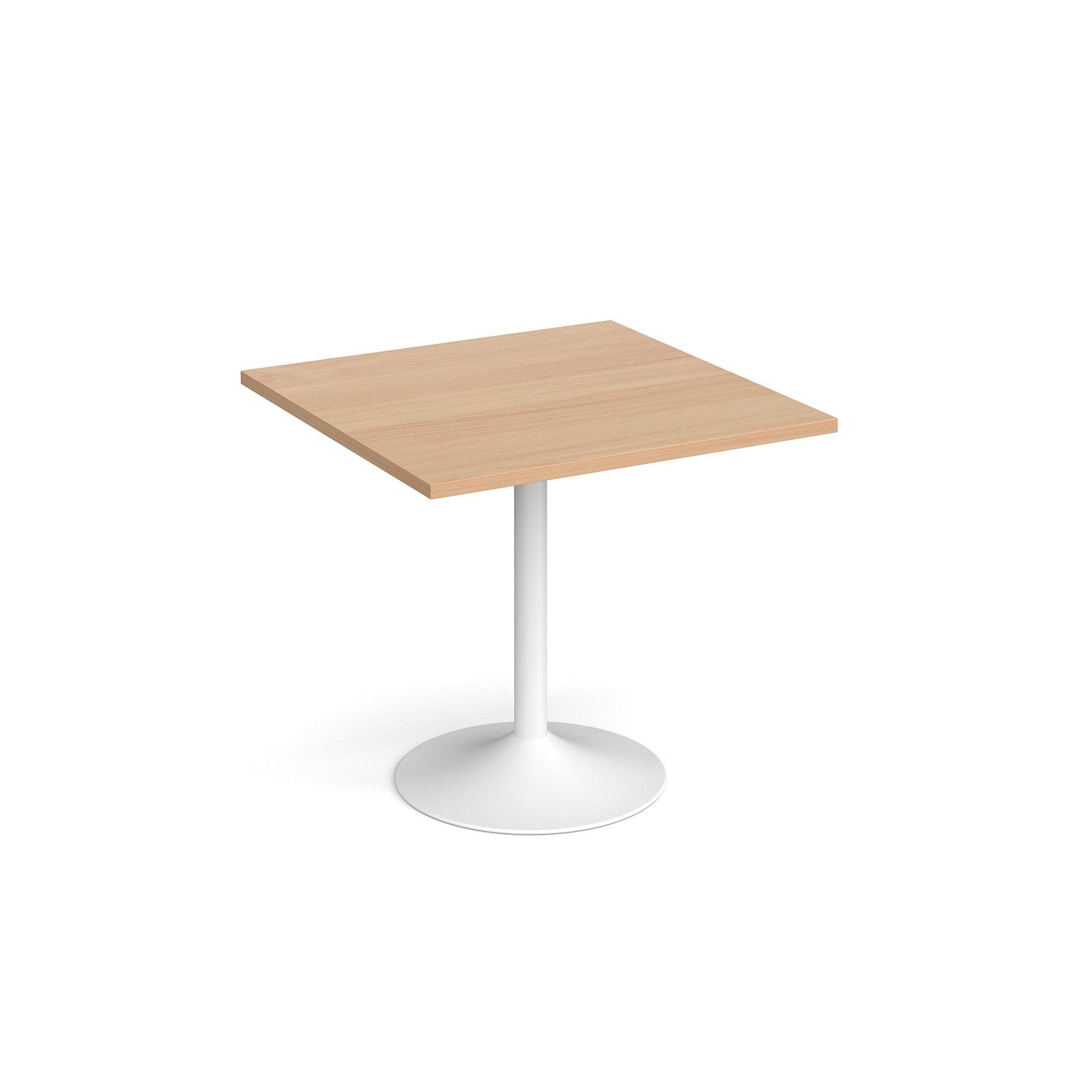 Genoa square dining table with trumpet base