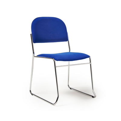 Multipurpose fabric stacking chair with chrome frame - Blue - JIV300C-B