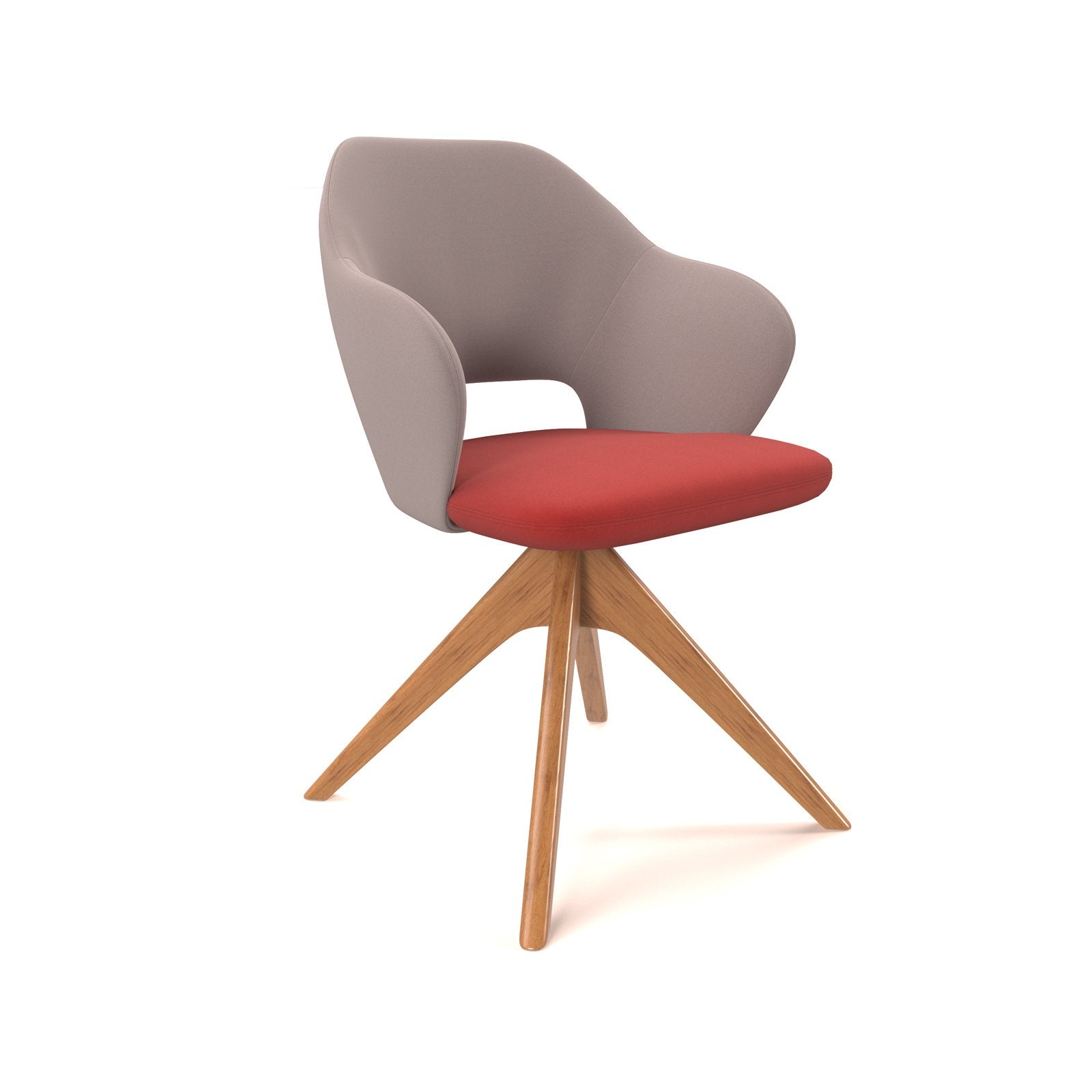 Jude single seater lounge chair with pyramid oak legs
