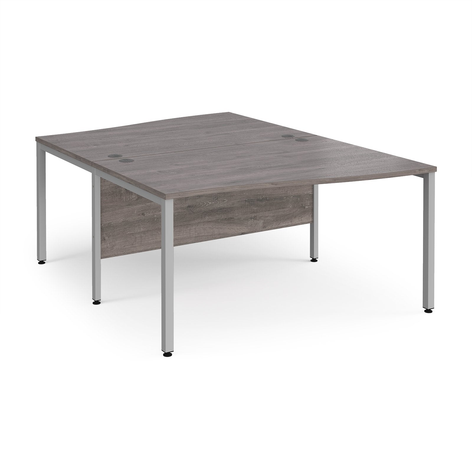 Maestro 25 bench back to back wave desks - Walnut
