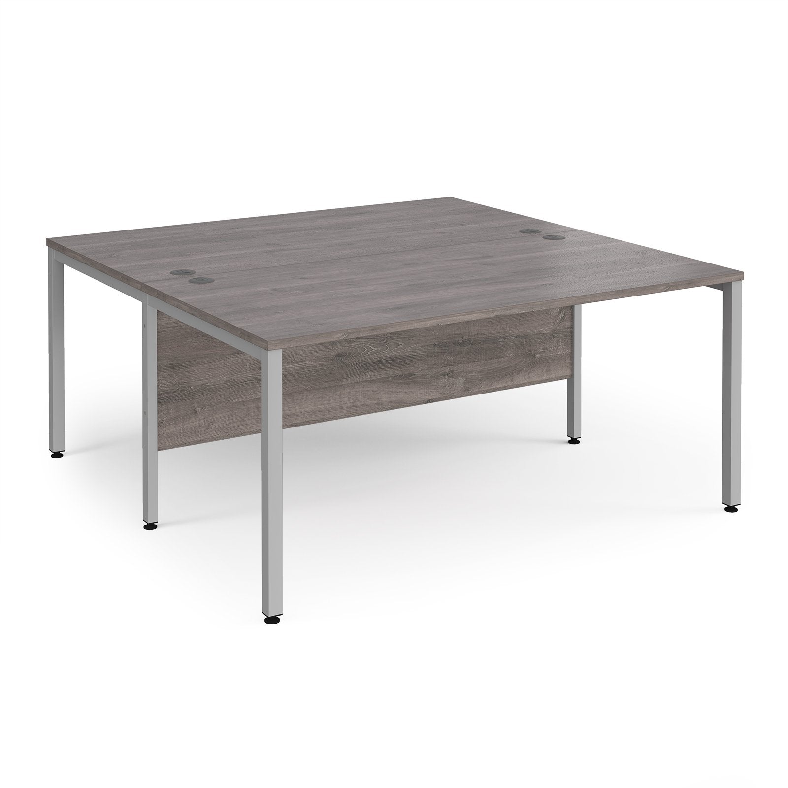 Maestro 25 bench back to back straight desks 1600mm - Oak