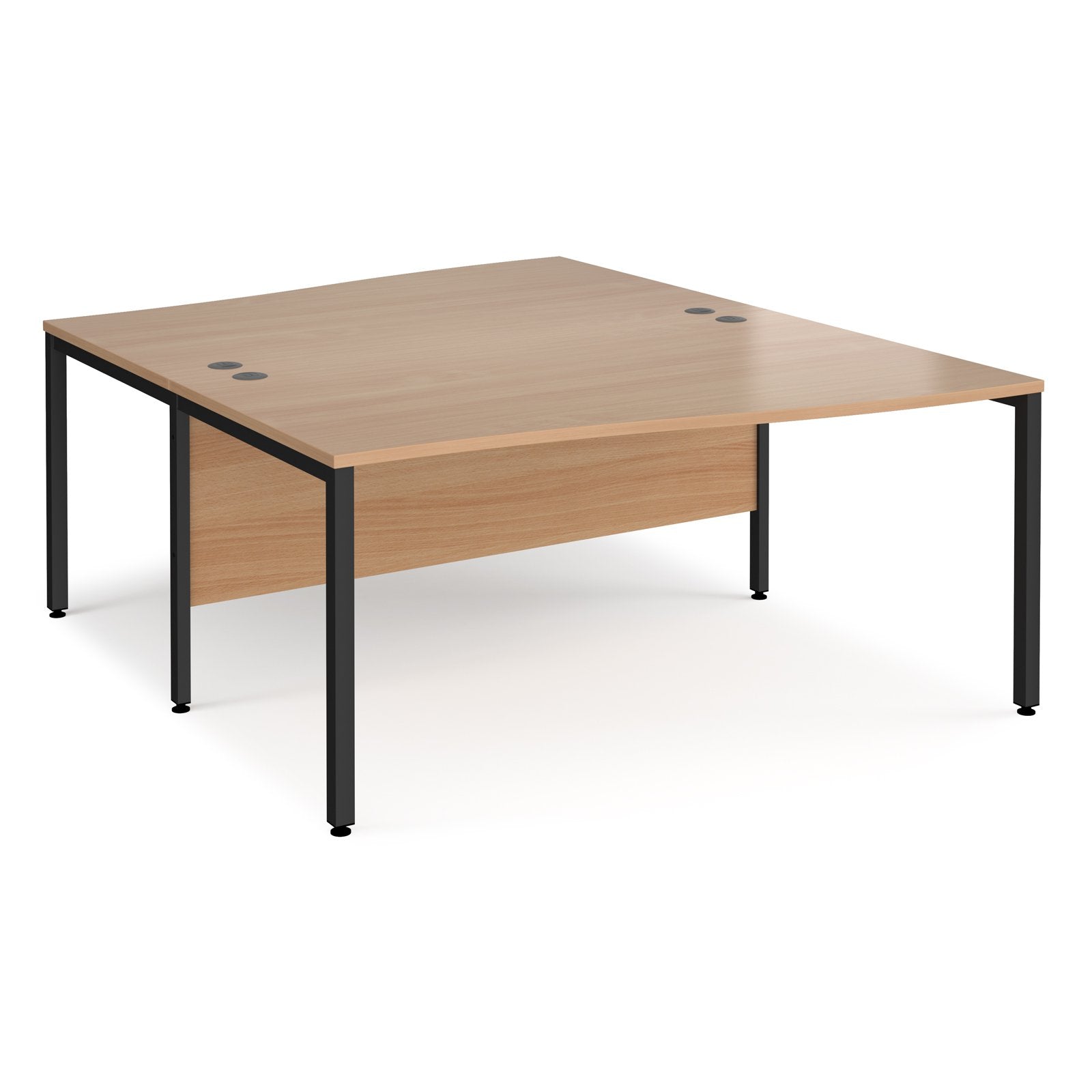 Maestro 25 bench back to back wave desks - Walnut