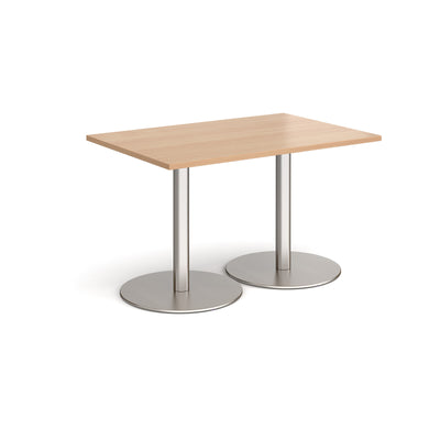 Monza rectangular dining table with flat round bases - MDR1200-BS-B