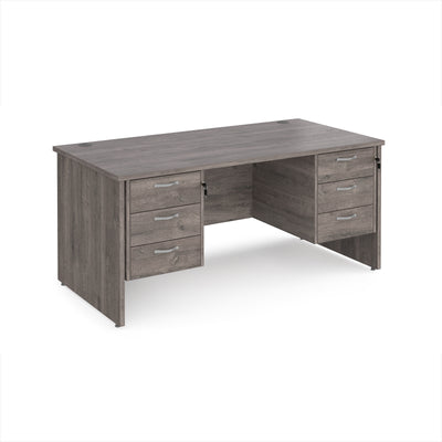 Maestro 25 panel end 800mm deep desk with 2 x 3 drawer peds - MP16P33GO