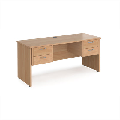 Maestro 25 panel end 600mm deep desk with 2 x 2 drawer peds - MP616P22B