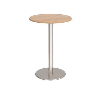 Monza circular poseur table with flat round base - MPC800-BS-B