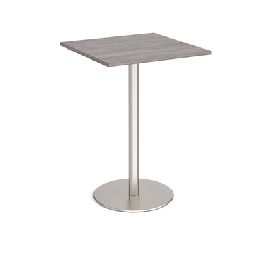 Monza square poseur table with flat round base - MPS800-BS-GO