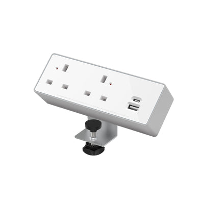 Double socket plus USB-A & USB-C - NEB3-WH