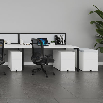 Steel 3 drawer narrow mobile pedestal - SMPN3-K