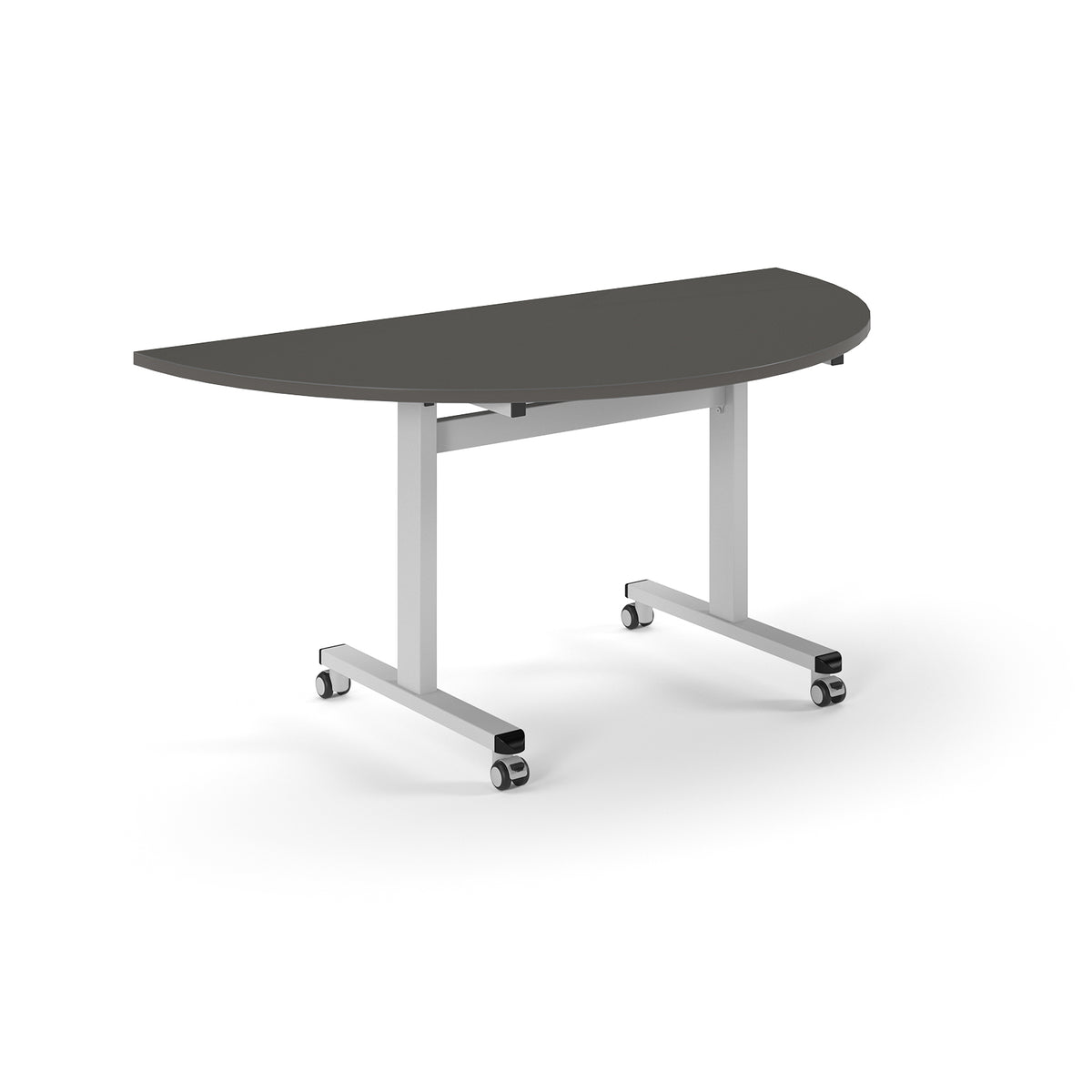 Semi circular flip top meeting table