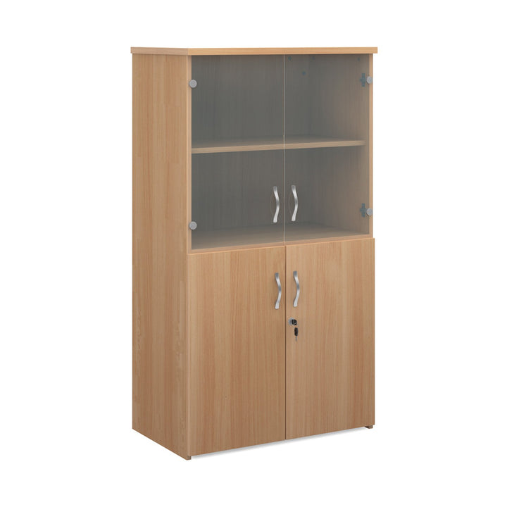 Universal Combination Unit With Glass Upper Doors - Beech