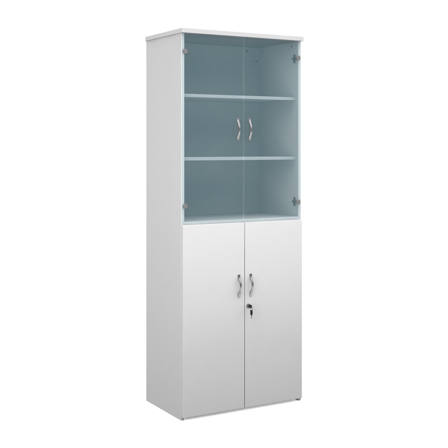Universal combination unit with glass upper doors