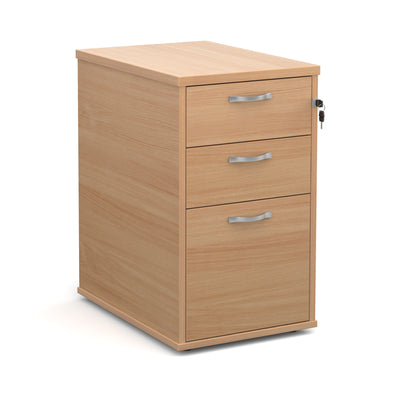 Desk high pedestal 600mm with silver handles - R25DH6B