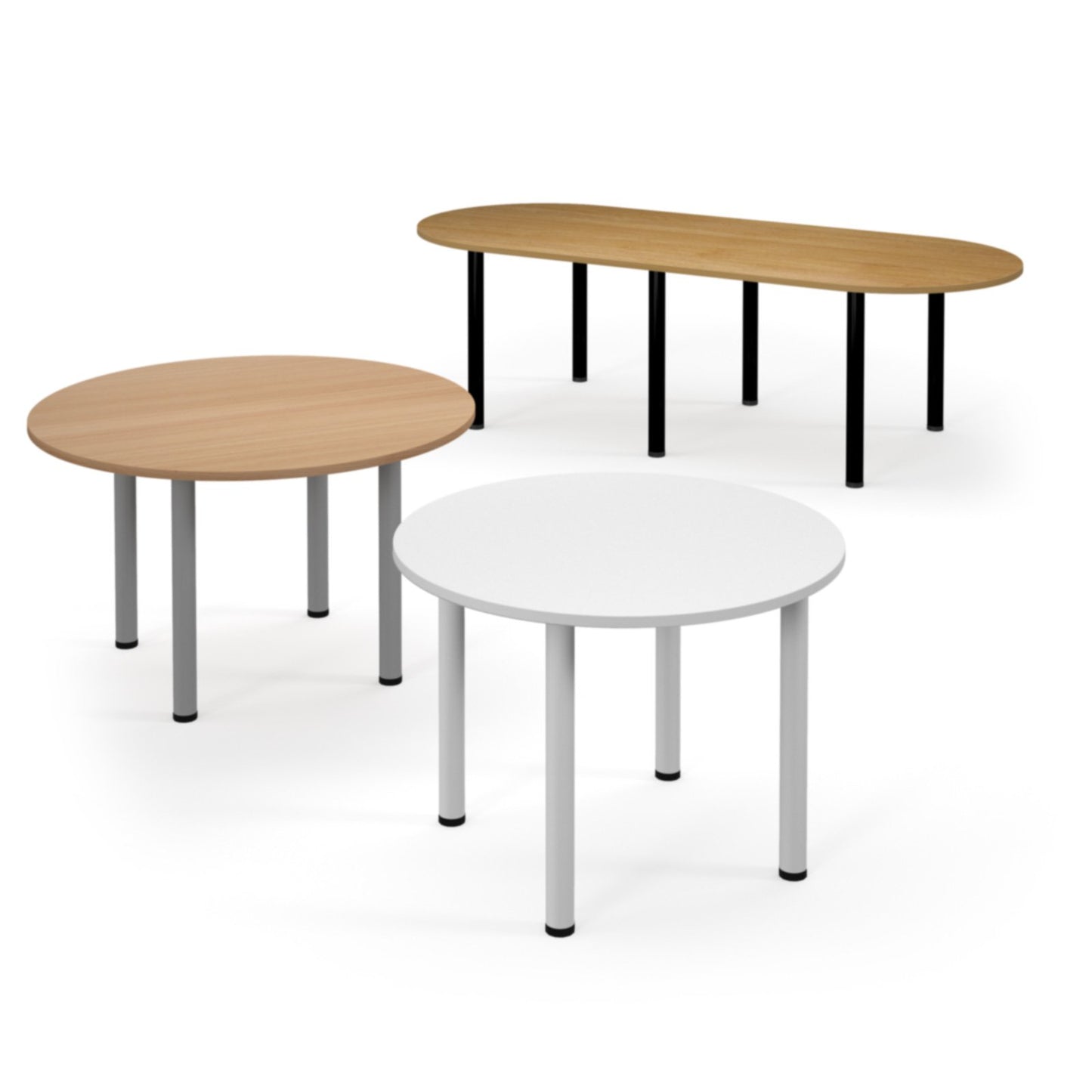 Circular radial leg meeting table