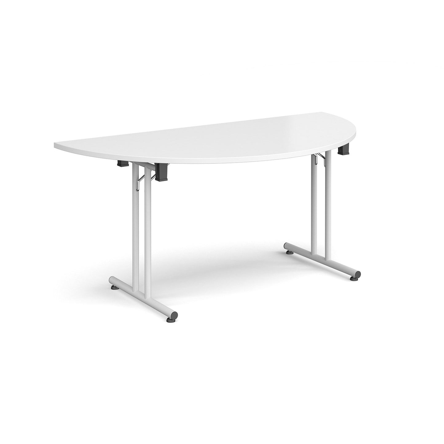 Semi circular folding leg table with straight feet