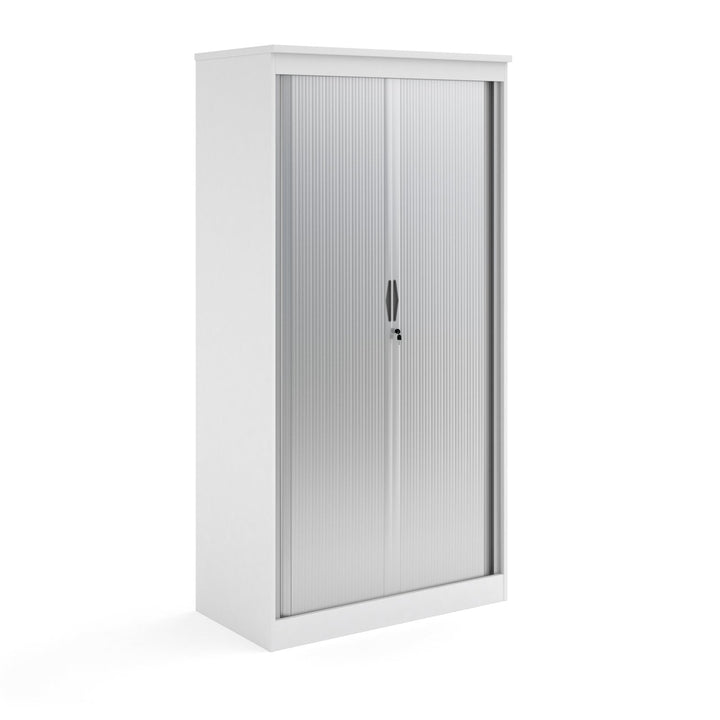 Systems Horizontal Tambour Door Cupboard 2000mm High - White