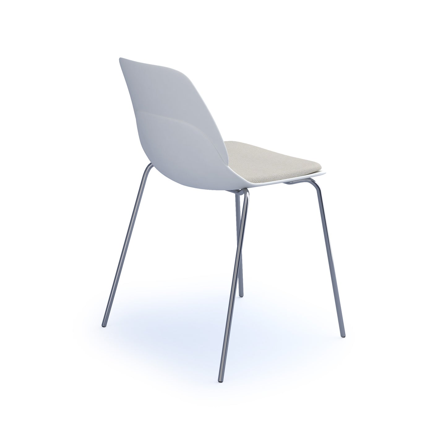 Strut chair with seat pad and chrome 4 leg frame