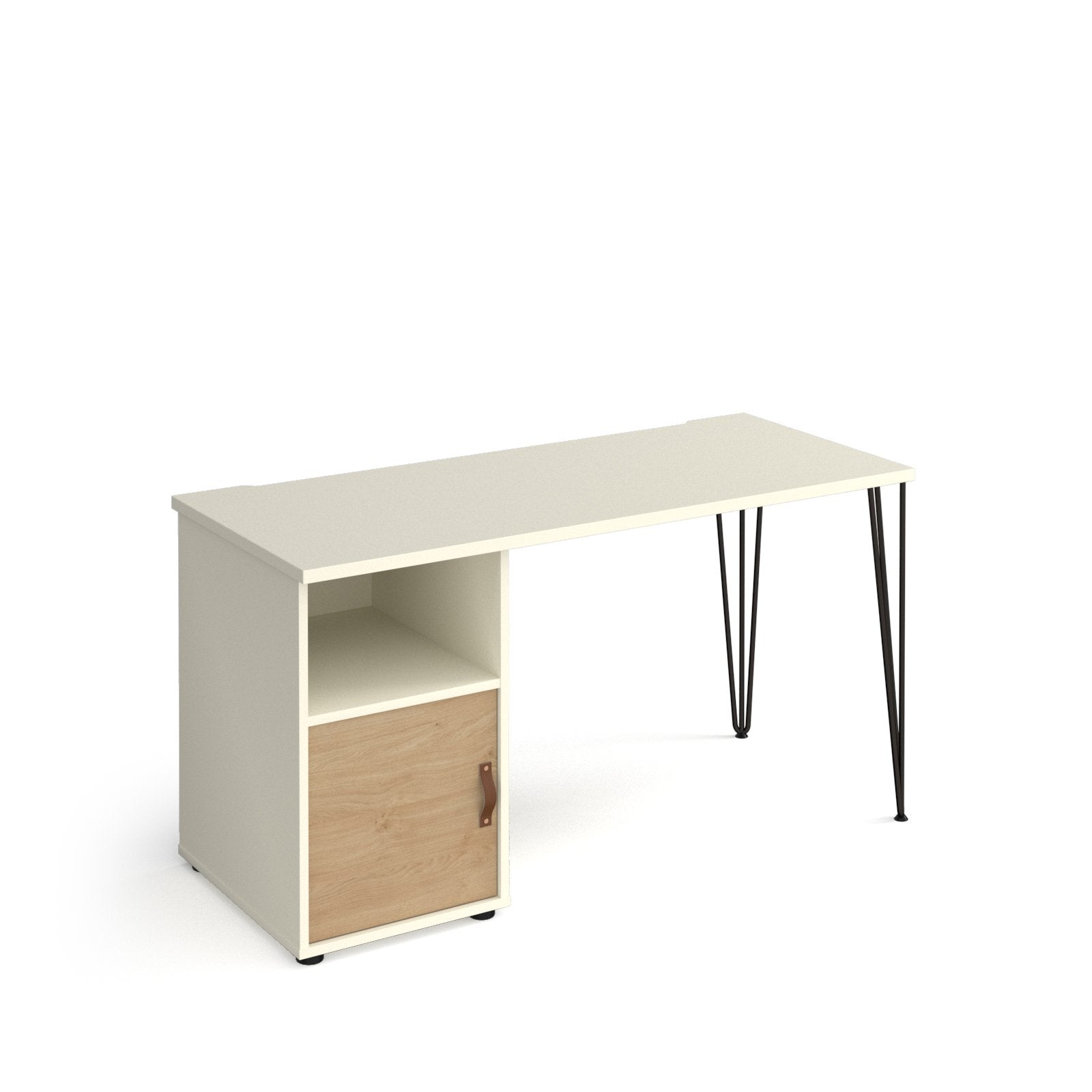 Tikal hairpin 600mm deep desk with support pedestal and cupboard door