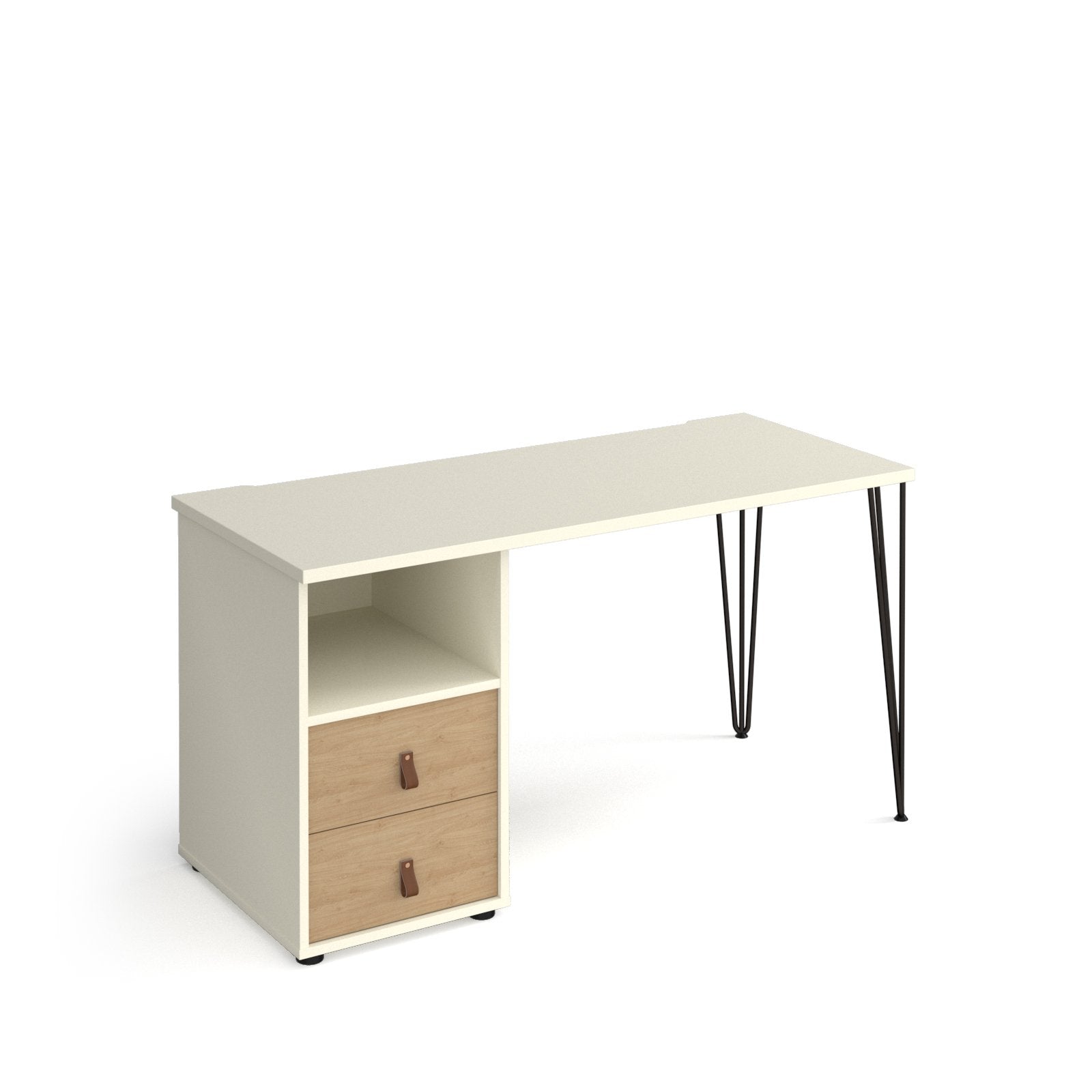 Tikal hairpin 600mm deep desk with support pedestal and drawers