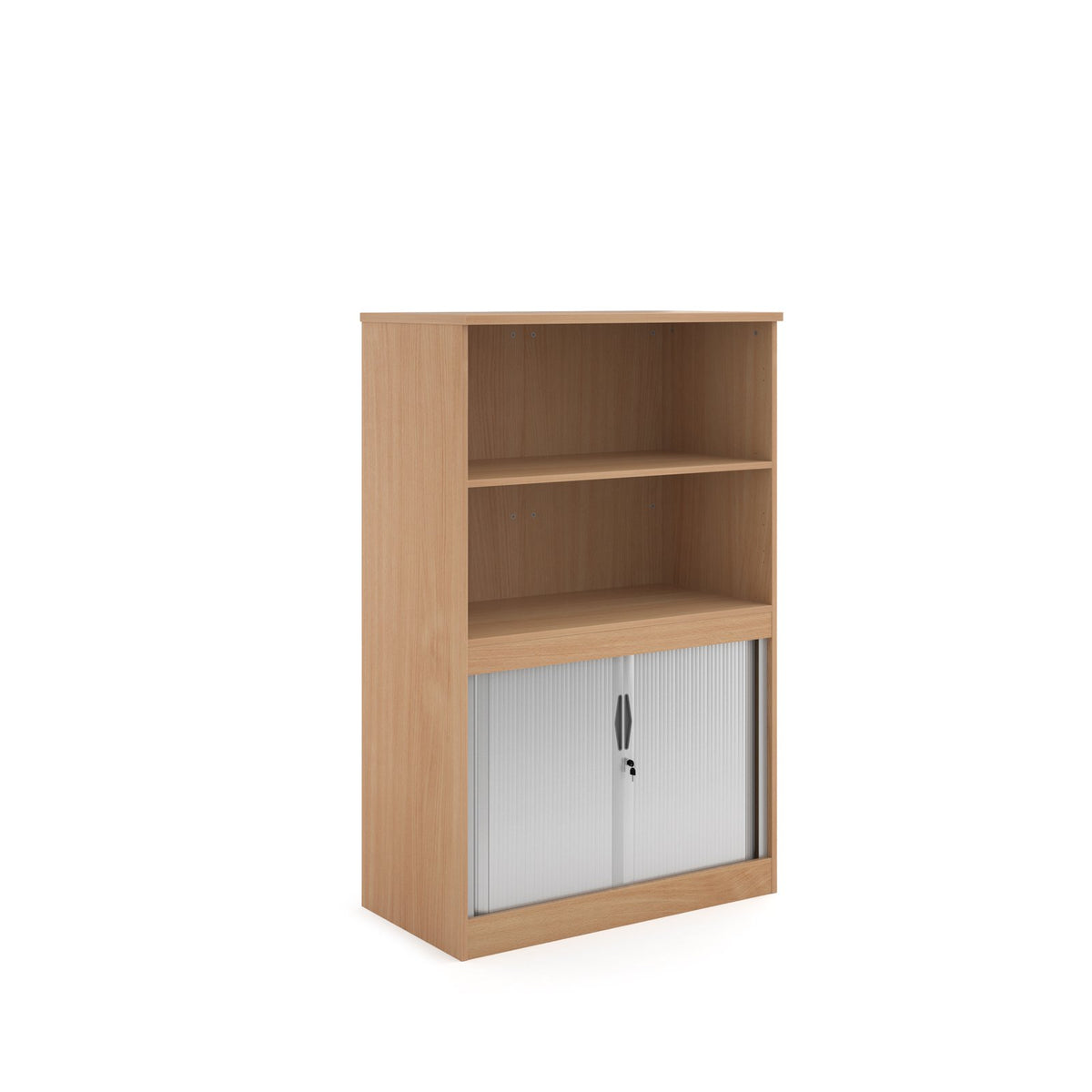 Systems Combination Unit | Open Top Bookcase & Tambour Cupboard | 1020mm Wide x 550mm Deep