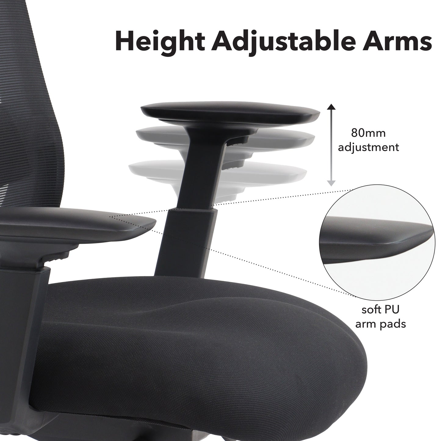 Yasmin mesh back operator chair with fabric seat and mesh back