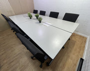 Executive Meeting Table With Power Supply- Adjustable Swivel Chairs