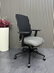 Boss Design Felix Ergonomic Office Chair Grey Fabric | Swivel Task Chair UK Delivery