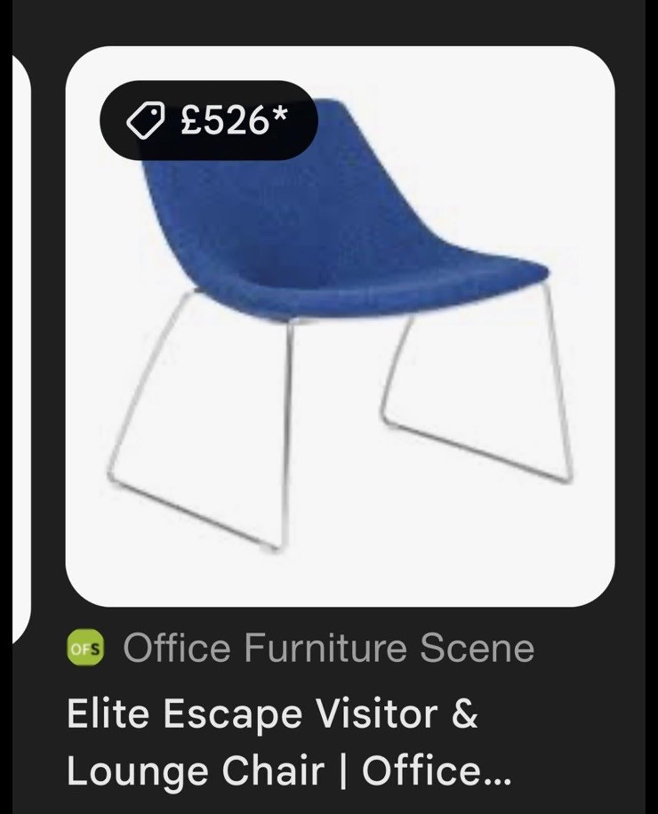 Pair of Elite Escape Designer Lounge Chair Grey Fabric Chrome Legs – Modern Office / Reception Seating – UK Delivery