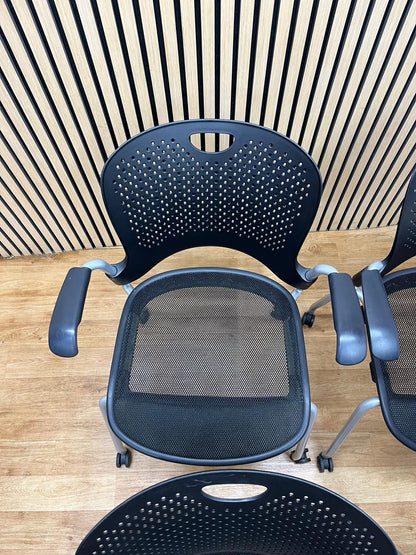 Herman Miller Caper Chairs Black | Stackable Ergonomic Meeting Chairs | UK Delivery